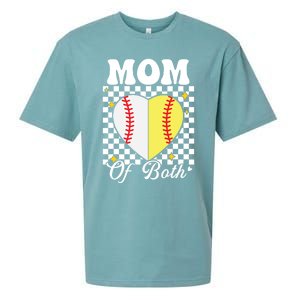 Mom Of Both Baseball Softball Heart Leopard Mothers Day Mama Meaningful Gift Sueded Cloud Jersey T-Shirt