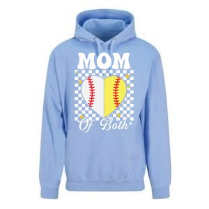 Mom Of Both Baseball Softball Heart Leopard Mothers Day Mama Meaningful Gift Unisex Surf Hoodie