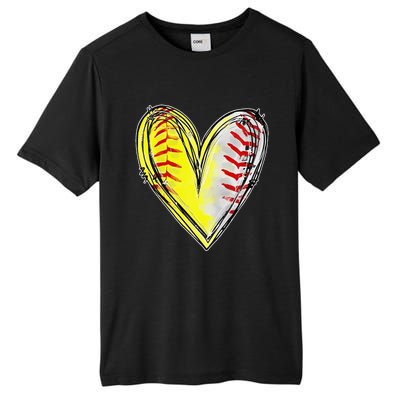 Mom Of Both Baseball Softball Mom Mothers Day Women Tall Fusion ChromaSoft Performance T-Shirt