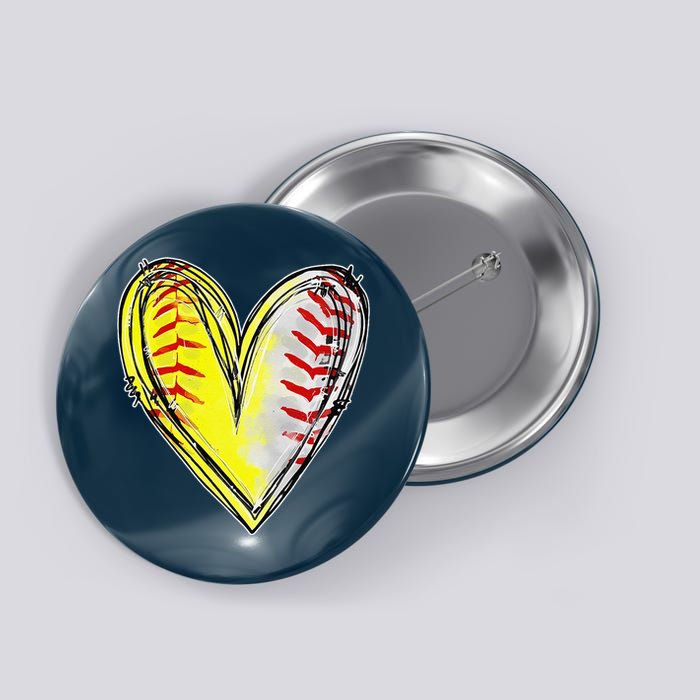 Mom Of Both Baseball Softball Mom Mothers Day Women Button