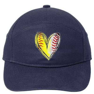 Mom Of Both Baseball Softball Mom Mothers Day Women 7-Panel Snapback Hat