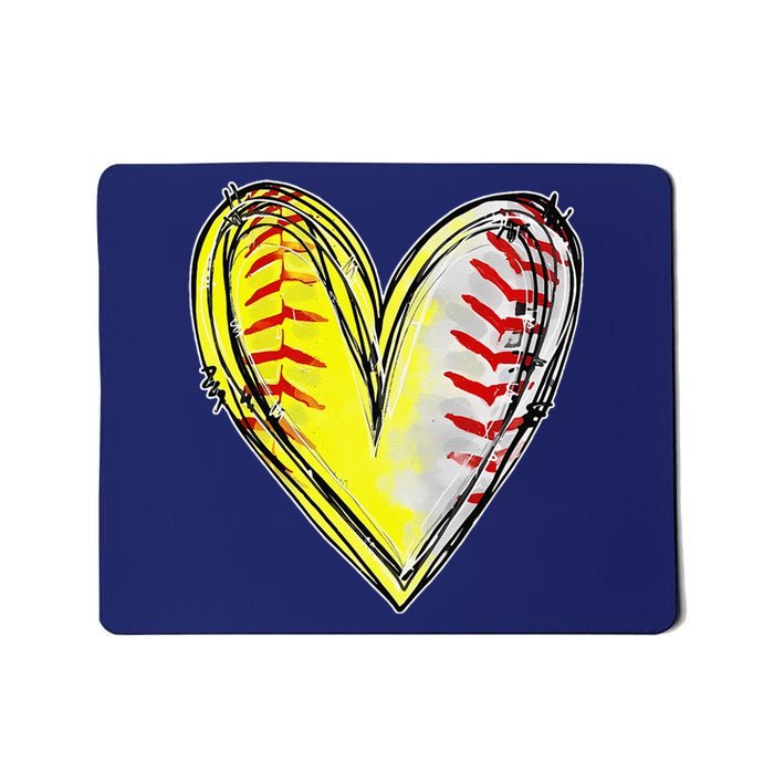 Mom Of Both Baseball Softball Mom Mothers Day Women Mousepad