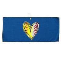 Mom Of Both Baseball Softball Mom Mothers Day Women Large Microfiber Waffle Golf Towel