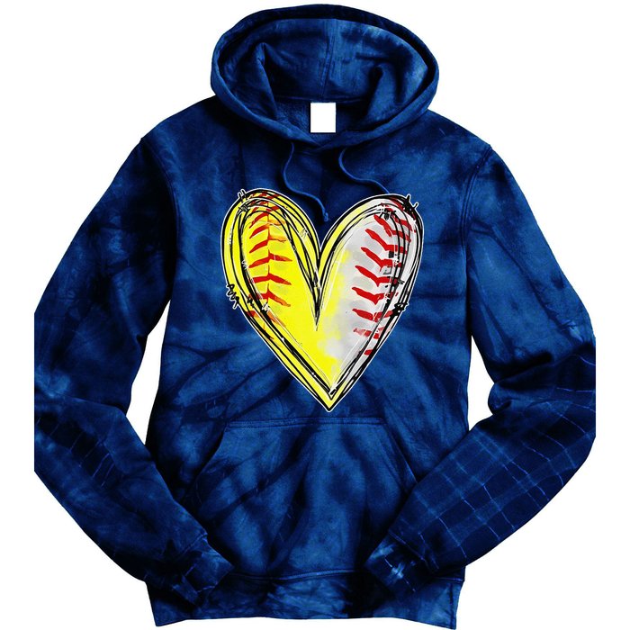 Mom Of Both Baseball Softball Mom Mothers Day Women Tie Dye Hoodie