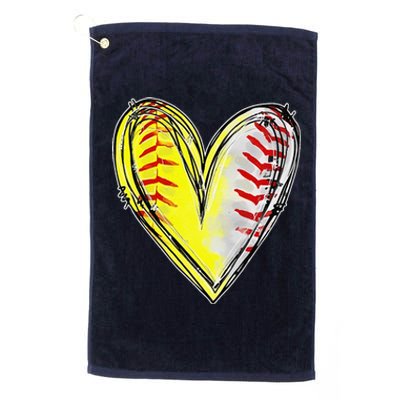 Mom Of Both Baseball Softball Mom Mothers Day Women Platinum Collection Golf Towel