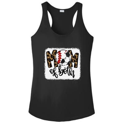 Mom Of Both Leopard Baseball Soccer Ladies PosiCharge Competitor Racerback Tank