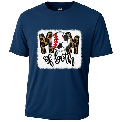 Mom Of Both Leopard Baseball Soccer Cooling Performance Crew T-Shirt