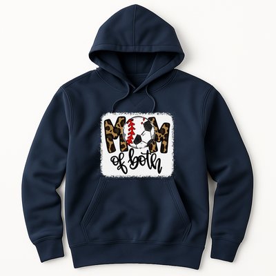 Mom Of Both Leopard Baseball Soccer Hoodie