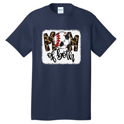 Mom Of Both Leopard Baseball Soccer Tall T-Shirt