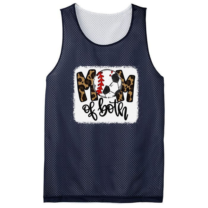 Mom Of Both Leopard Baseball Soccer Mesh Reversible Basketball Jersey Tank