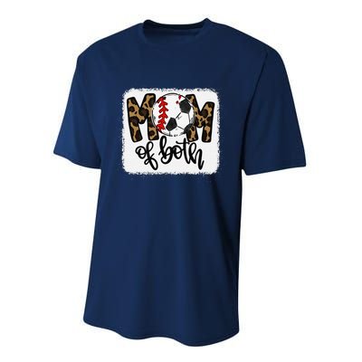 Mom Of Both Leopard Baseball Soccer Performance Sprint T-Shirt