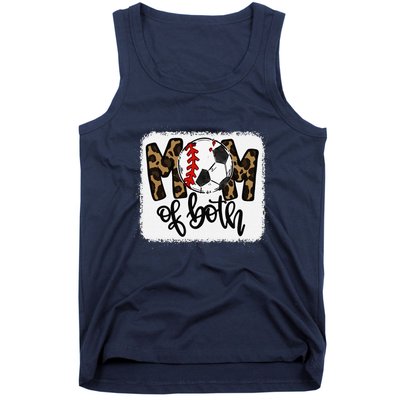 Mom Of Both Leopard Baseball Soccer Tank Top