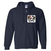 Mom Of Both Leopard Baseball Soccer Full Zip Hoodie