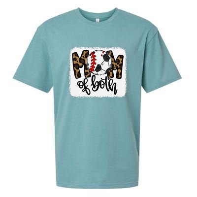 Mom Of Both Leopard Baseball Soccer Sueded Cloud Jersey T-Shirt