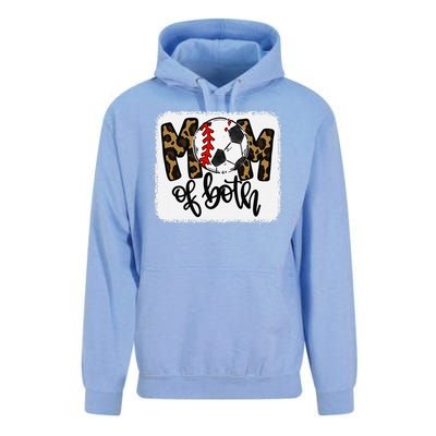 Mom Of Both Leopard Baseball Soccer Unisex Surf Hoodie