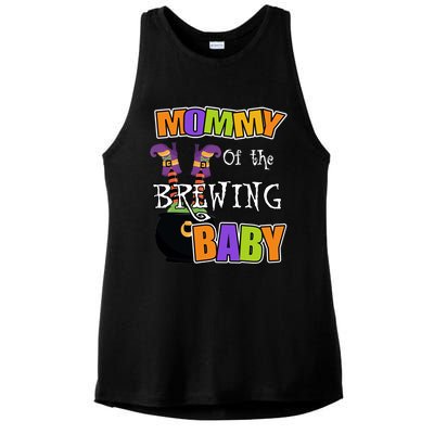 Mommy Of Brewing Halloween Theme Shower Spooky Gift Ladies PosiCharge Tri-Blend Wicking Tank