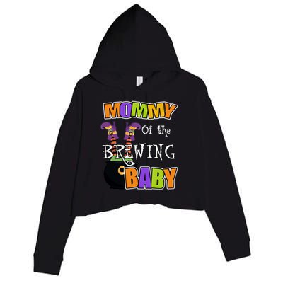 Mommy Of Brewing Halloween Theme Shower Spooky Gift Crop Fleece Hoodie