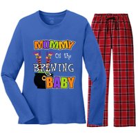 Mommy Of Brewing Halloween Theme Shower Spooky Gift Women's Long Sleeve Flannel Pajama Set 