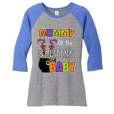 Mommy Of Brewing Halloween Theme Shower Spooky Gift Women's Tri-Blend 3/4-Sleeve Raglan Shirt