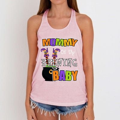 Mommy Of Brewing Halloween Theme Shower Spooky Gift Women's Knotted Racerback Tank