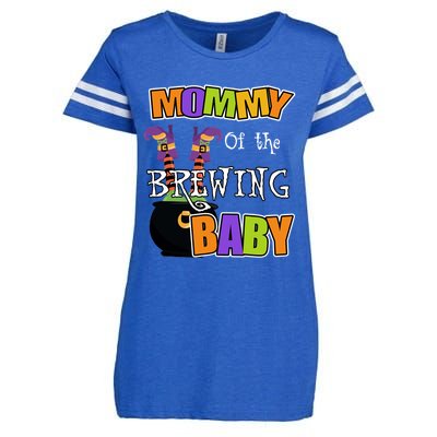 Mommy Of Brewing Halloween Theme Shower Spooky Gift Enza Ladies Jersey Football T-Shirt