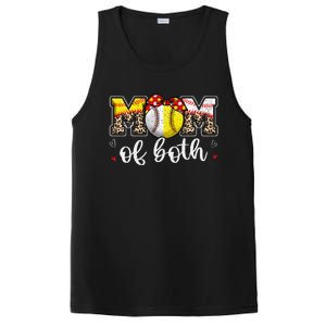 Mom Of Both Leopard Game Day Baseball Softball MotherS Day PosiCharge Competitor Tank