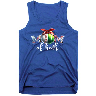 Mom Of Both Baseball Tennis Game Day MotherS Day Cool Gift Tank Top