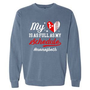 Mom Of Both Proud Cheer And Baseball Mom Garment-Dyed Sweatshirt