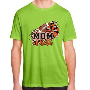 Mom Of Both Football Cheer Orange Black Pom Leopard Great Gift Adult ChromaSoft Performance T-Shirt