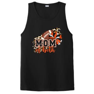 Mom Of Both Football Cheer Orange Black Pom Leopard Great Gift PosiCharge Competitor Tank