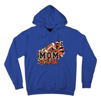 Mom Of Both Football Cheer Orange Black Pom Leopard Great Gift Hoodie