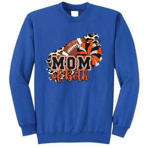 Mom Of Both Football Cheer Orange Black Pom Leopard Great Gift Sweatshirt