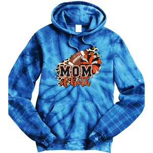 Mom Of Both Football Cheer Orange Black Pom Leopard Great Gift Tie Dye Hoodie