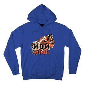 Mom Of Both Football Cheer Orange Black Pom Leopard Great Gift Tall Hoodie