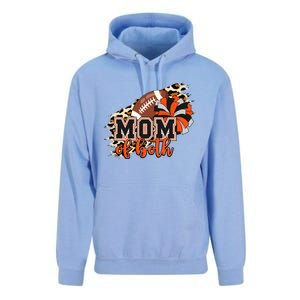 Mom Of Both Football Cheer Orange Black Pom Leopard Great Gift Unisex Surf Hoodie