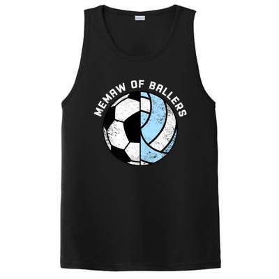 Memaw Of Ballers Funny Soccer Volleyball Grandma Memaw Gift PosiCharge Competitor Tank