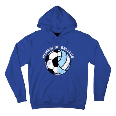 Memaw Of Ballers Funny Soccer Volleyball Grandma Memaw Gift Hoodie