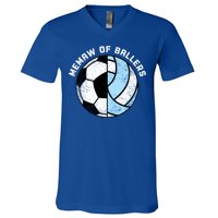 Memaw Of Ballers Funny Soccer Volleyball Grandma Memaw Gift V-Neck T-Shirt