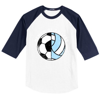 Memaw Of Ballers Funny Soccer Volleyball Grandma Memaw Gift Baseball Sleeve Shirt