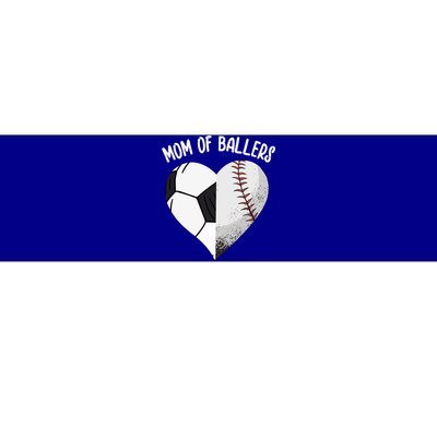 Mom Of Ballers Soccer Baseball Mama Heart Funny Gift Bumper Sticker