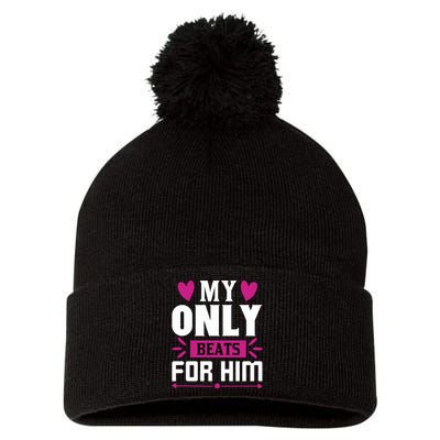 My Only Beats For Him Pom Pom 12in Knit Beanie