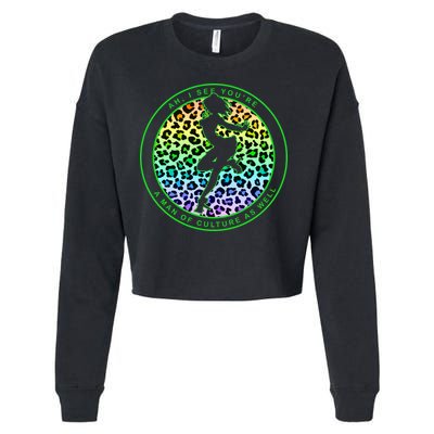 Man Of Culture Funny Meme Cropped Pullover Crew