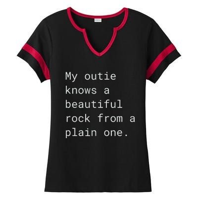 My Outie Can Create A Beautiful Stone From A Simple Ladies Halftime Notch Neck Tee