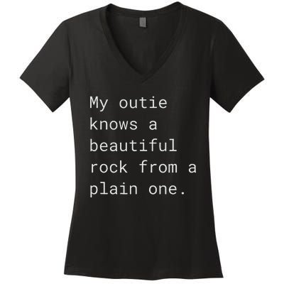 My Outie Can Create A Beautiful Stone From A Simple Women's V-Neck T-Shirt