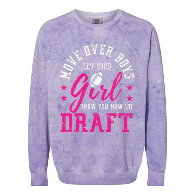 Move Over Cute Fantasy Football Draft Kit Party Colorblast Crewneck Sweatshirt