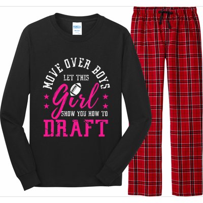 Move Over Cute Fantasy Football Draft Kit Party Long Sleeve Pajama Set