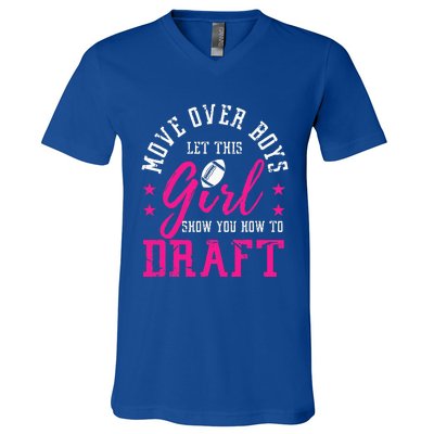 Move Over Cute Fantasy Football Draft Kit Party V-Neck T-Shirt