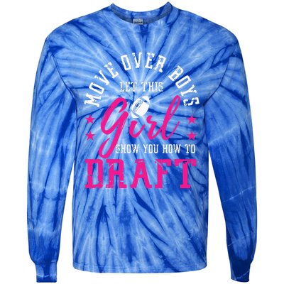 Move Over Cute Fantasy Football Draft Kit Party Tie-Dye Long Sleeve Shirt