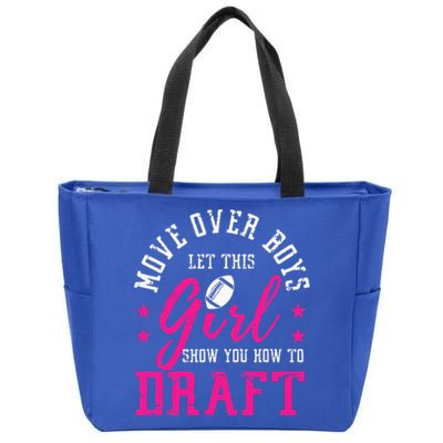 Move Over Cute Fantasy Football Draft Kit Party Zip Tote Bag