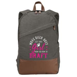 Move Over Cute Fantasy Football Draft Kit Party Cotton Canvas Backpack